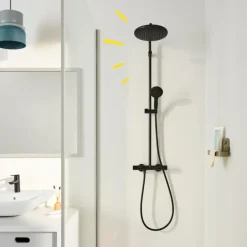 Grohe regendoucheset Quickfix Vitalio Start met handdouche 2 standen zwart - hartafstand kraan 15 cm