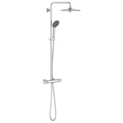 Grohe regendoucheset Quickfix Vitalio Joy - hoofddouche 26 cm - met handdouche en thermostaatkraan 3 standen chroom - hartafstand kraan 15 cm