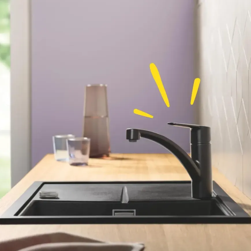 Grohe Start Keukenmengkraan lage uitloop mat zwart