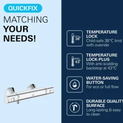 Grohe thermostatische douchekraan Precision Start - chroom 15 cm