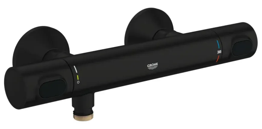 GROHE thermostatische douchekraan Precision Flow mat zwart 15 cm