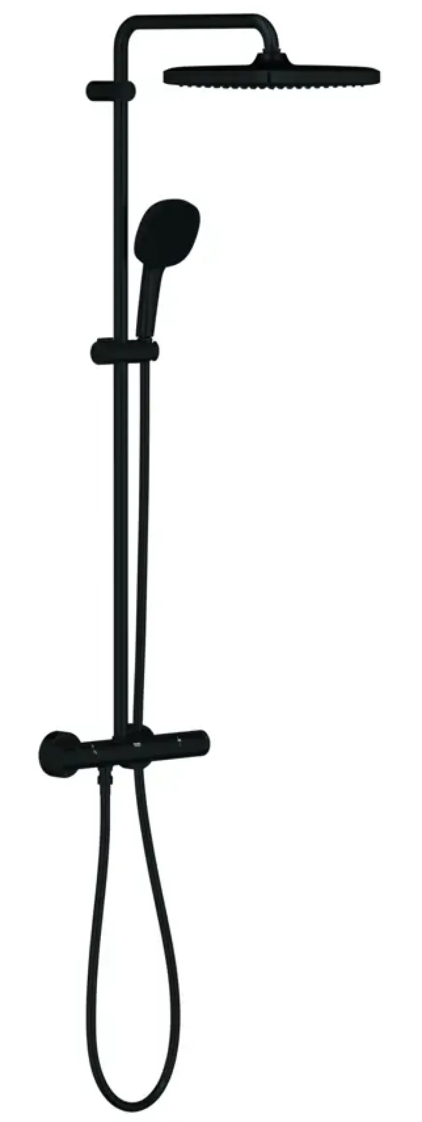 GROHE Vitalio Comfort 250 douchesysteem met thermostaatkraan mat zwart