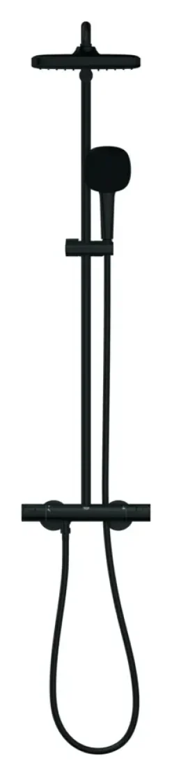 GROHE Vitalio Comfort 250 douchesysteem met thermostaatkraan mat zwart