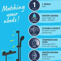 GROHE Vitalio Start doucheset Precision Start met thermostaatkraan mat zwart
