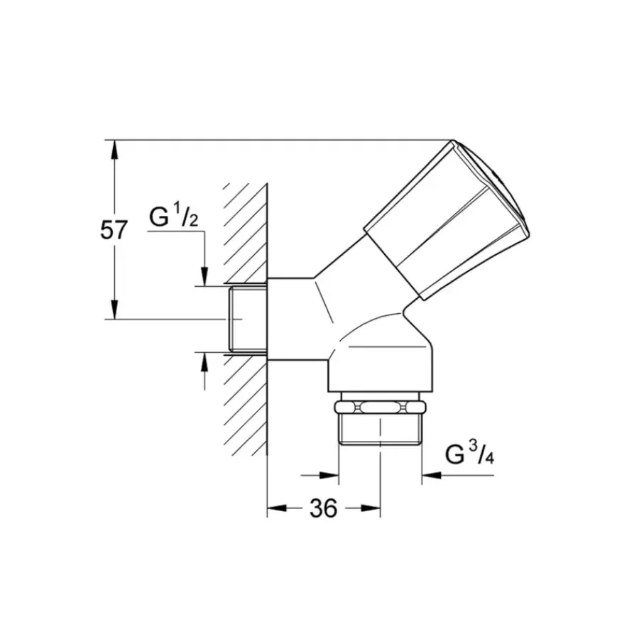 Sanitair Aansluitmateriaal > Grohe wasmachinekraan Costa L 1/2"