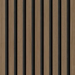 PVC Wandtegels & Panelen|Wandpanelen > Grosfillex lattenwand kunststof Element 3D Linio walnoot 2.925m2