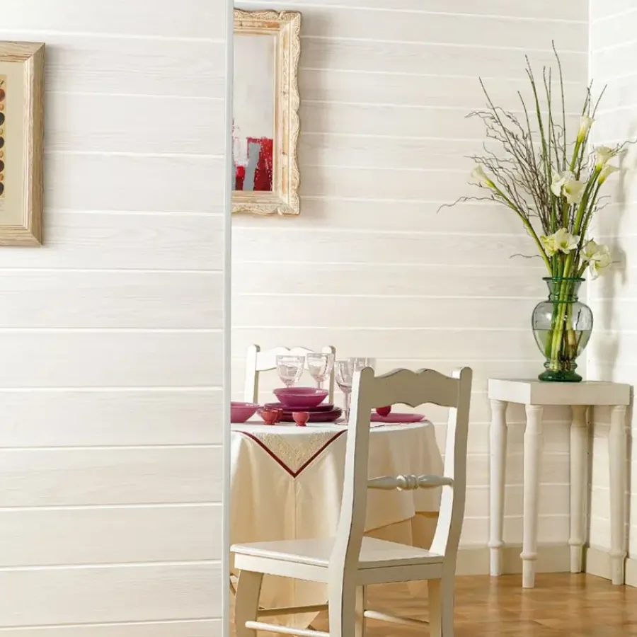 Wandpanelen|Wand- & Plafondplaten > Grosfillex paneel PVC Country bois blanchi 8 mm 3,9 m²