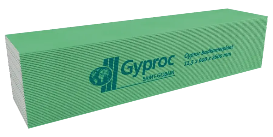 Gipsplaten > Gyproc badkamer gipsplaat 60x260 cm dikte 1,25 cm