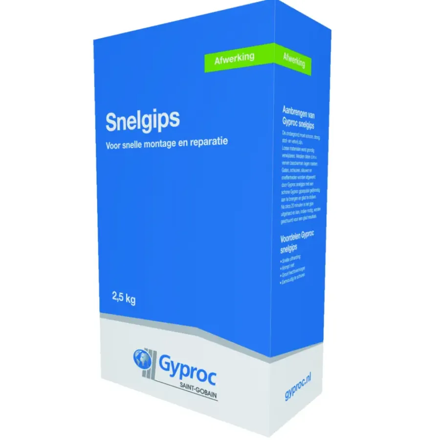 Gips (pleister)|Steen- & Betonreparatie > Gyproc snelgips wit 2,5 kg