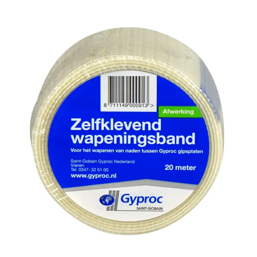 Overige Vulmiddelen > Gyproc wapeningsband zelfklevend wit 20 meter 50 mm