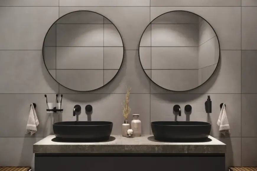 Haceka badkamerspiegel Deco mat zwart Ø 80 cm rond