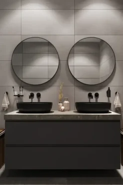 Haceka badkamerspiegel Deco mat zwart Ø 80 cm rond