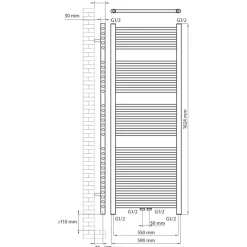 Haceka design radiator Gobi wit 6-punts 162 x 59 cm