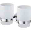 Haceka Kosmos dubbele tandenborstelhouder beker glas chroom