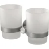 Haceka Kosmos dubbele tandenborstelhouder beker glas RVS