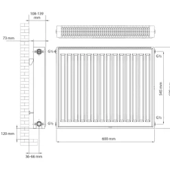 Haceka paneelradiator Imago Una 600 mm x 600 mm