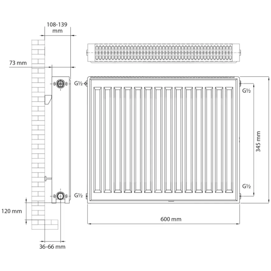 Haceka paneelradiator Imago Una 400 mm x 600 mm