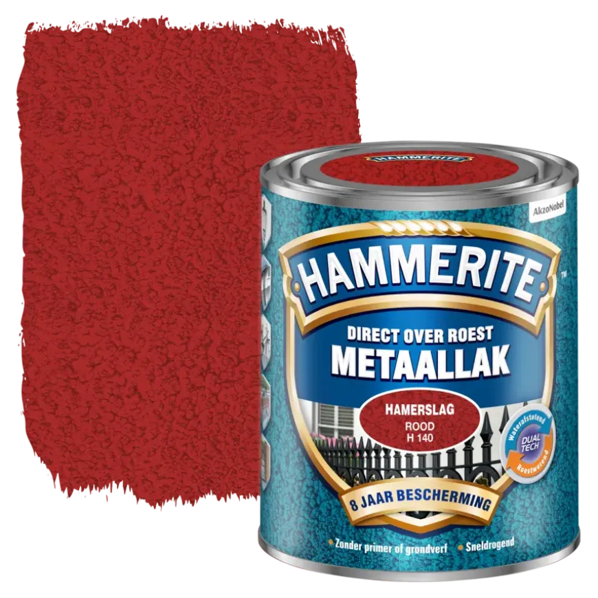 Hammerite Direct over Roest metaallak hamerslag rood 750 ml
