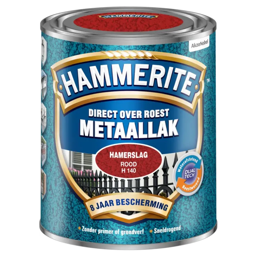 Hammerite Direct over Roest metaallak hamerslag rood 750 ml