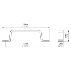 Handgreep Amelie RVS look 94mm
