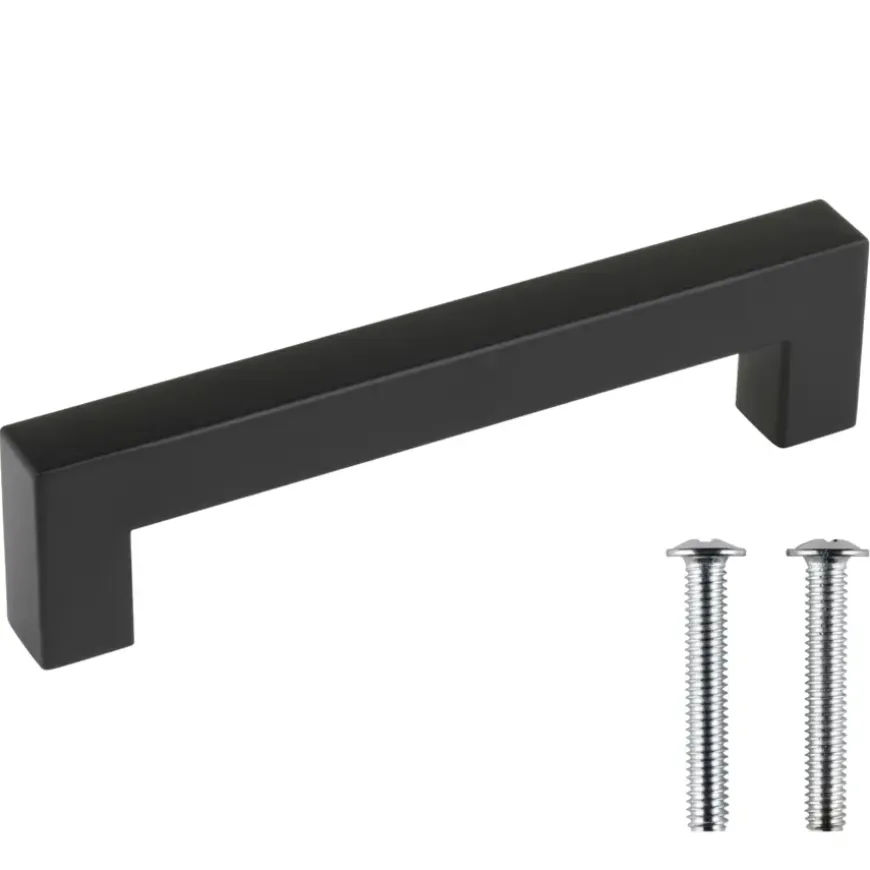 Handgreep Eddy zwart RVS 128 mm