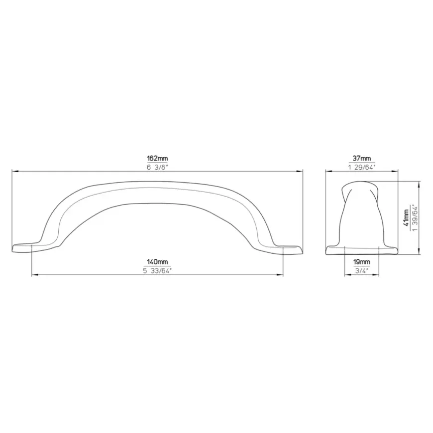 Handgreep Jade nikkel glans 140mm