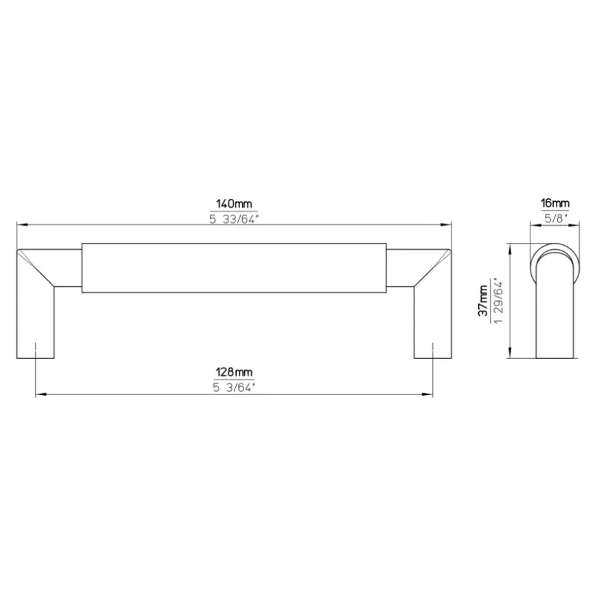 Handgreep Jara zwart 128mm