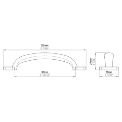 Handgreep Marije tin look 96mm