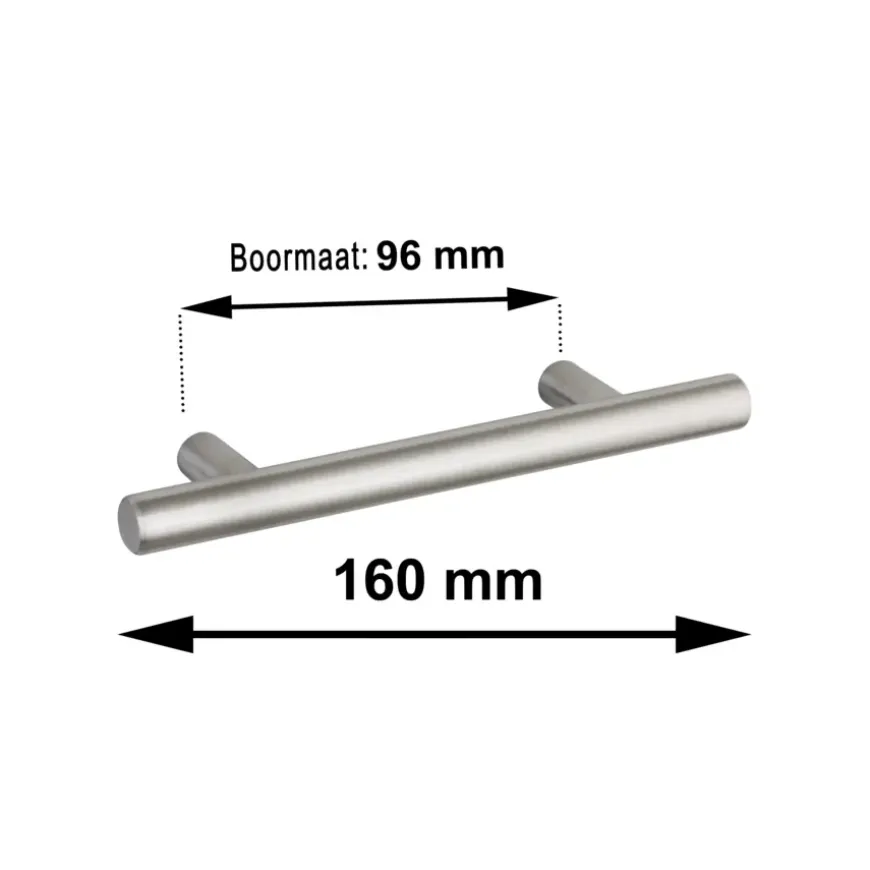 Handgreep Theo RVS 96mm