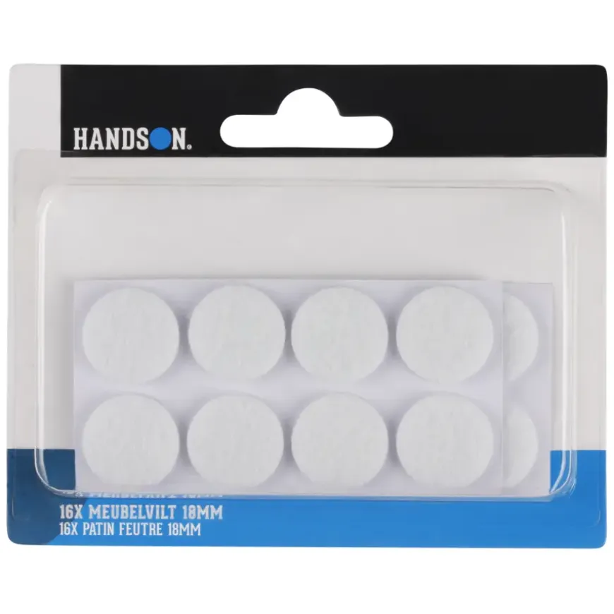 HANDSON anti krasvilt Ø18 mm wit 16 stuks