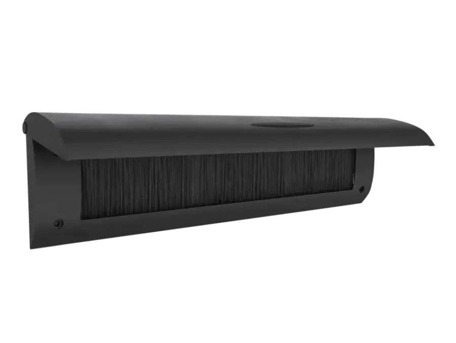 Brievenbussen|Brievenbussen > Handson brievenbusklep met borstel PVC zwart blinde bevestiging