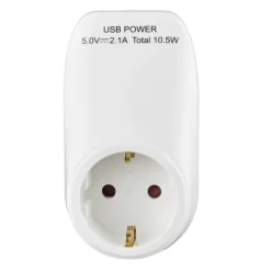 Stekkers > Handson doorvoerstekker RA 2 USB-aansluitingen wit