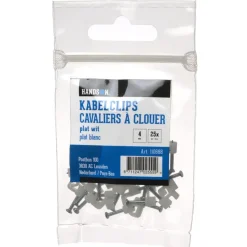 Kabelklemmen > Handson kabelclip plat wit 4mm (25 stuks)