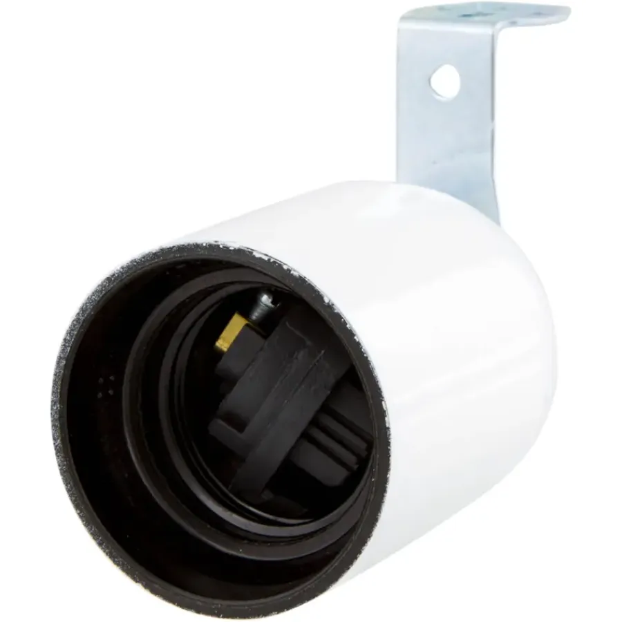 Fittingen > Geen Handson lampfitting E27 haakse beugel wit