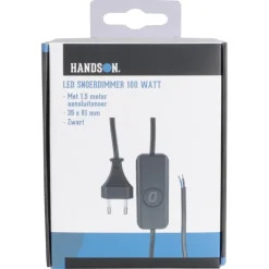 Dimmers|Opbouw Schakelmateriaal > Handson Led Snoerdimmer 1-100 W 1,5 meter snoer Zwart