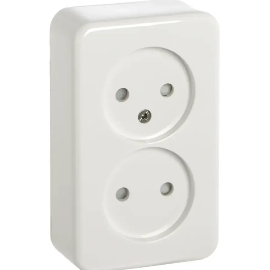 Opbouw Schakelmateriaal|Stopcontacten & Overige Contactdozen > Handson Opbouw dubbel wandcontactdoos wit