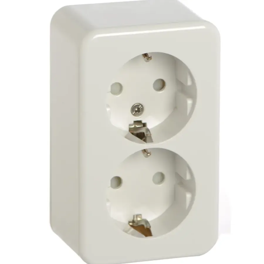 Opbouw Schakelmateriaal|Stopcontacten & Overige Contactdozen > Handson Opbouw dubbel wandcontactdoos RA wit