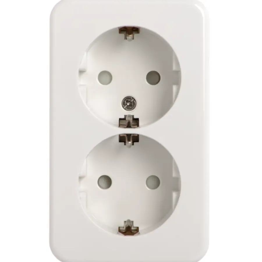 Opbouw Schakelmateriaal|Stopcontacten & Overige Contactdozen > Handson Opbouw dubbel wandcontactdoos RA wit