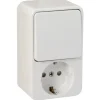 Opbouw Schakelmateriaal|Stopcontacten & Overige Contactdozen > Handson Opbouw Geaard Stopcontact met Schakelaar Wit