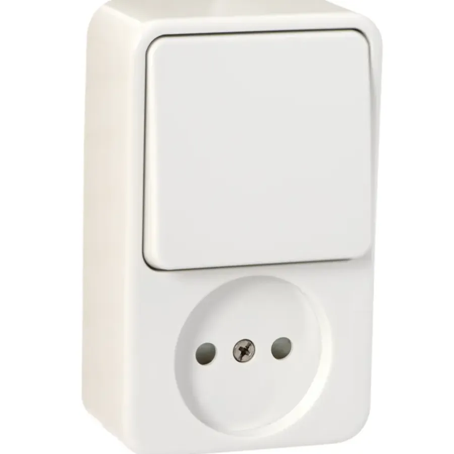 Opbouw Schakelmateriaal|Stopcontacten & Overige Contactdozen > Handson Opbouw wandcontactdoos met schakelaar wit
