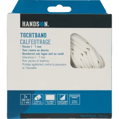 Tochtwering|Tochtstrips Deur > Handson tochtband O-profiel siliconen wit 3 meter 2 stuks