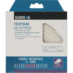 Tochtwering|Tochtstrips Deur > Handson tochtband P-profiel EPDM rubber wit 3 meter 2 stuks