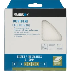 Tochtwering|Tochtstrips Deur > Handson tochtband PU-schuim 6x15 mm 3 meter wit 2 stuks