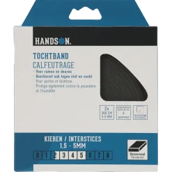 Tochtwering|Tochtstrips Deur > Handson tochtband universeel PVC zwart 3 meter 2 stuks