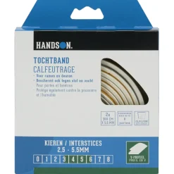 Tochtwering|Tochtstrips Deur > Handson tochtband V-profiel EPDM rubber wit 3 meter 2 stuks
