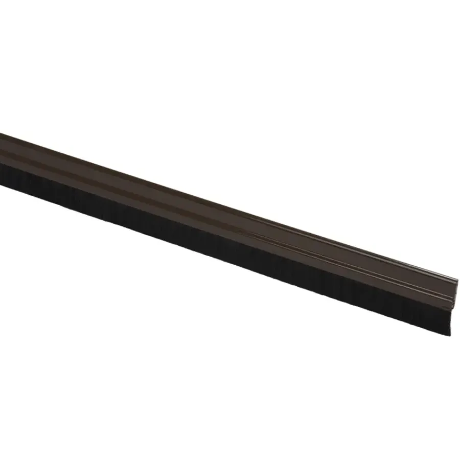 Tochtwering|Tochtstrips Deur > Handson tochtstrip aluminium 93 cm met borstel bruin