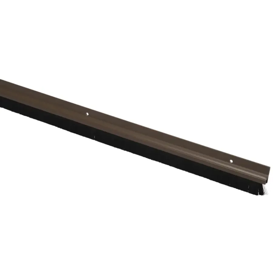 Tochtwering|Tochtstrips Deur > Handson tochtstrip kunststof 93 cm met borstel bruin
