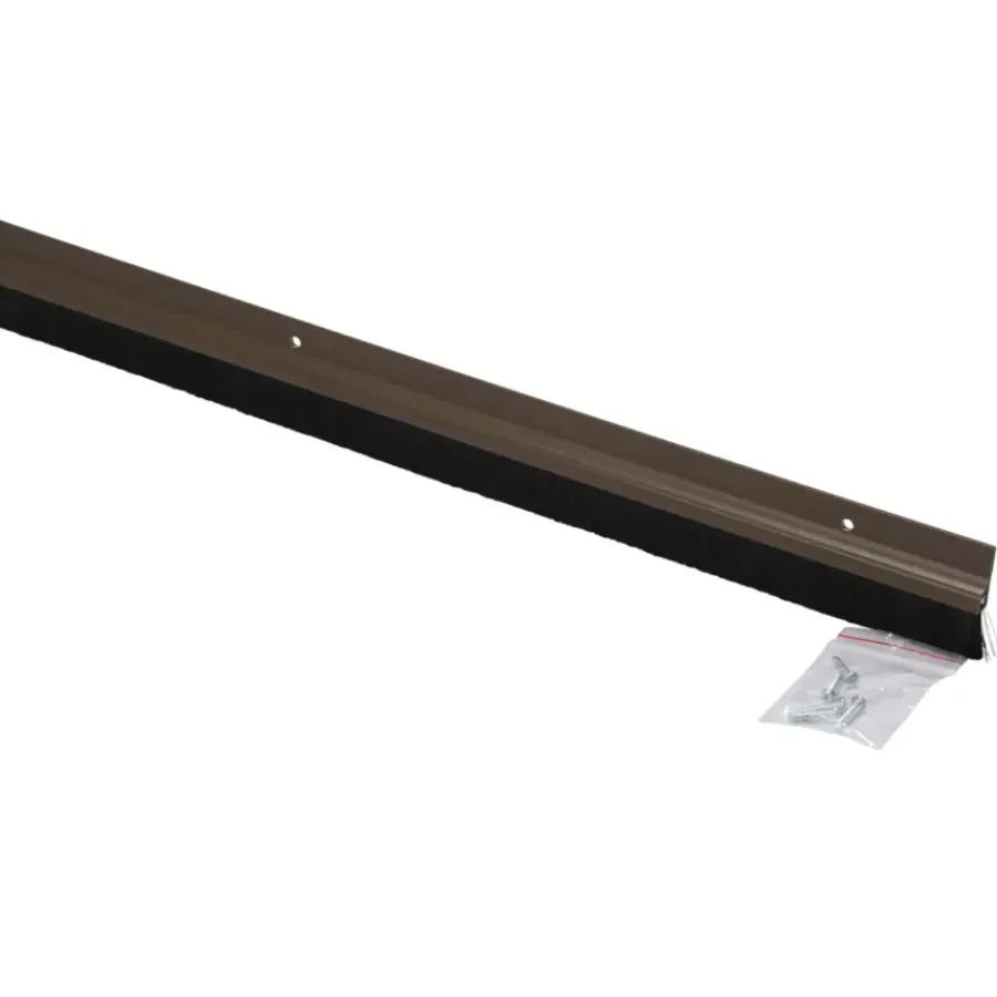 Tochtwering|Tochtstrips Deur > Handson tochtstrip kunststof 93 cm met borstel bruin