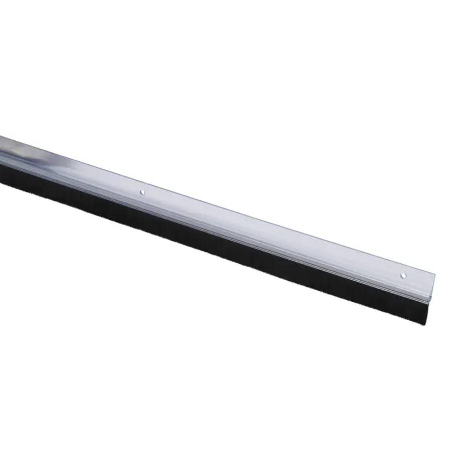Tochtwering|Tochtstrips Deur > Handson tochtstrip transparant kunststof 93 cm met zwarte borstel
