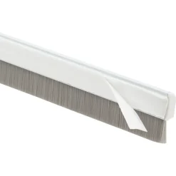 Tochtwering|Tochtstrips Deur > Handson tochtstrip wit aluminium 93 cm met grijze borstel